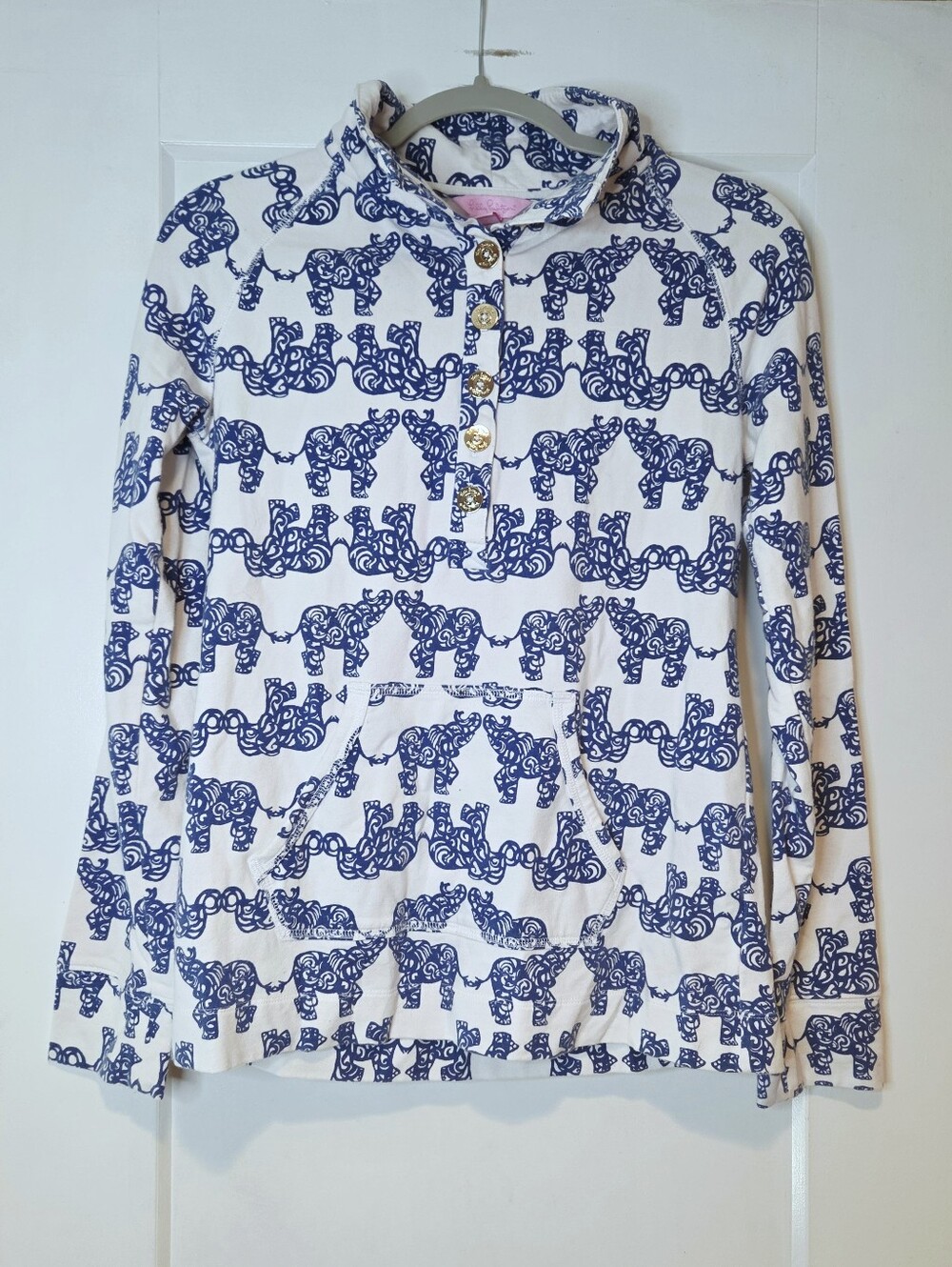 Lilly Pulitzer Captain Popover Pack Your Trunk Elephant Sweatshirt S